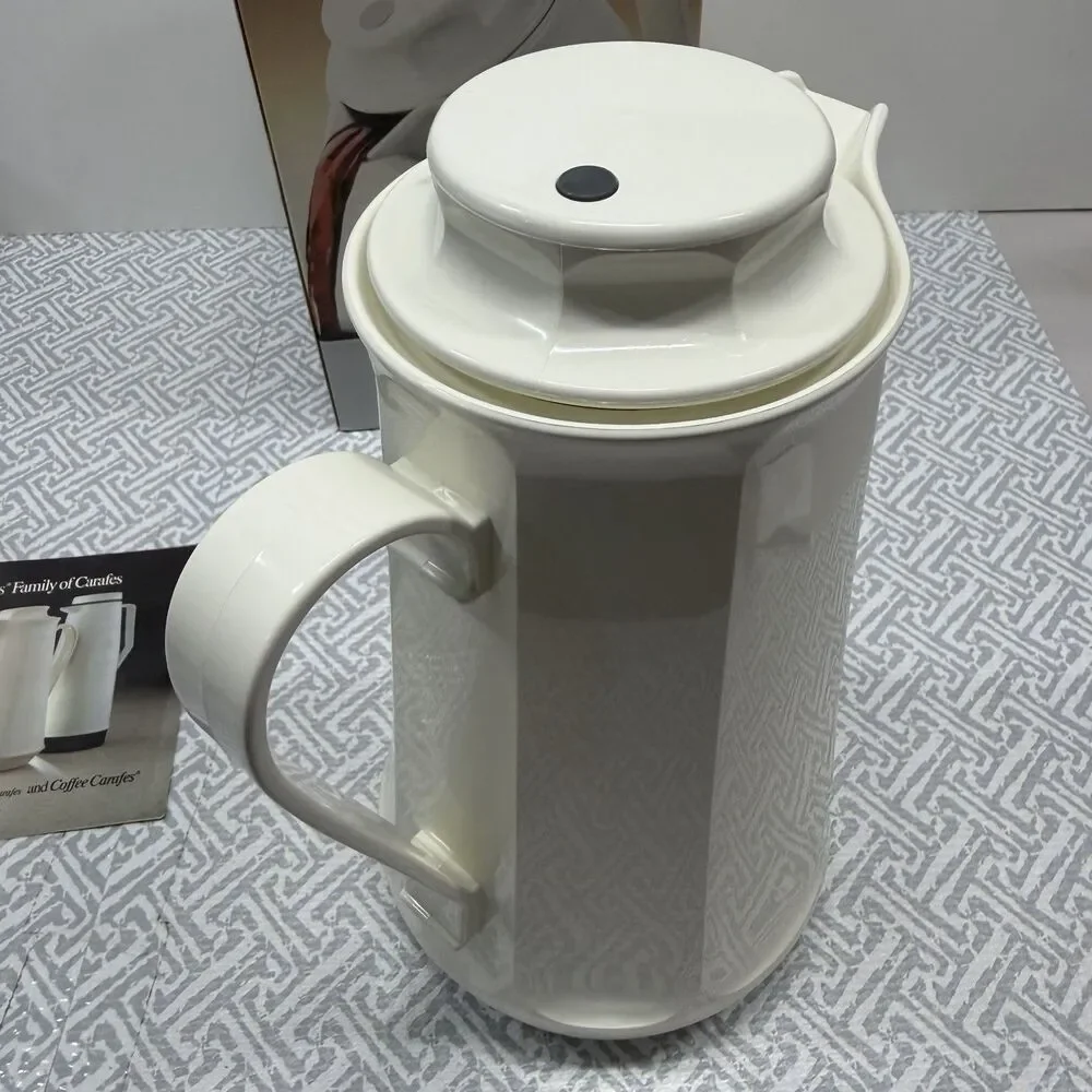 Vintage Thermos Coffee Butler Model 5000 Insulated Carafe 10 Cup White EUC